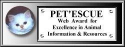 Pet'escue is a terrific site.  Thanks for our award